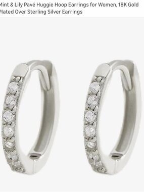 🆕MINT & LILY Elegant Silver Hoop/Huggie Earrings 6mm